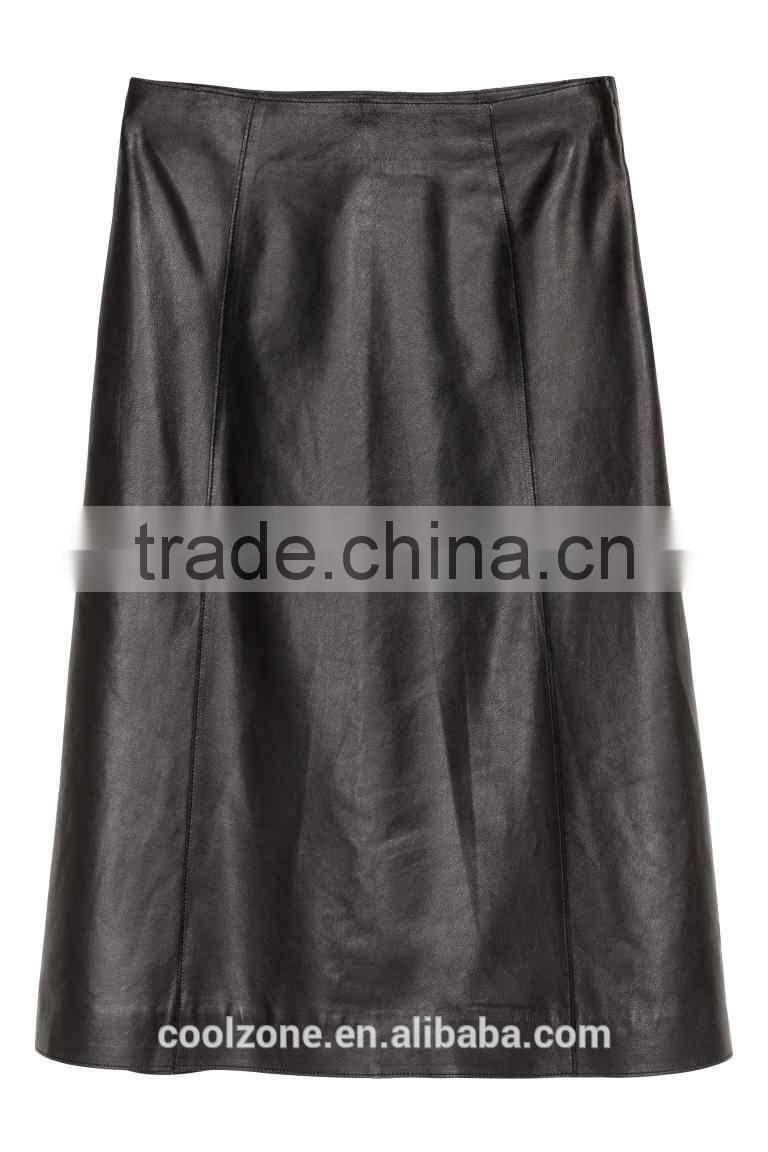 New collection new design leather wholesale women skirt