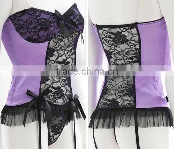 2015 new lace sexy nude black teddy lingerie