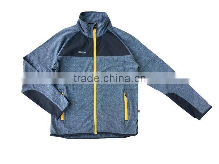 Fashion warm comfort melange fabric stitching knitted jacket for men