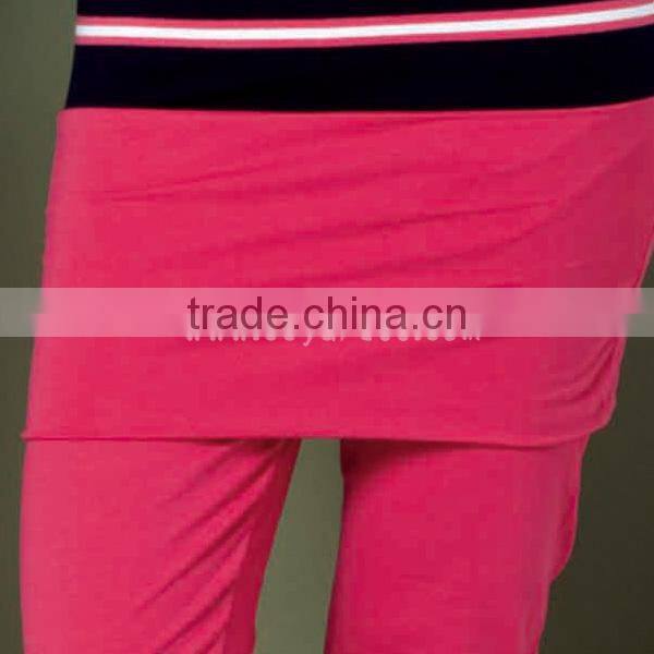 New 2014 women polo collar yarn dyed striped pajamas for women