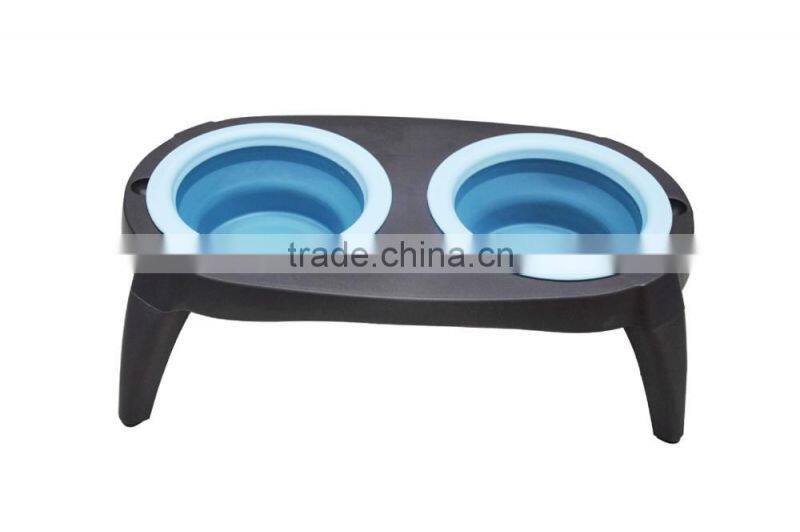 R1958H Wholesale Portable Dog Food Bowls Foldable Silicone Pet Bowl