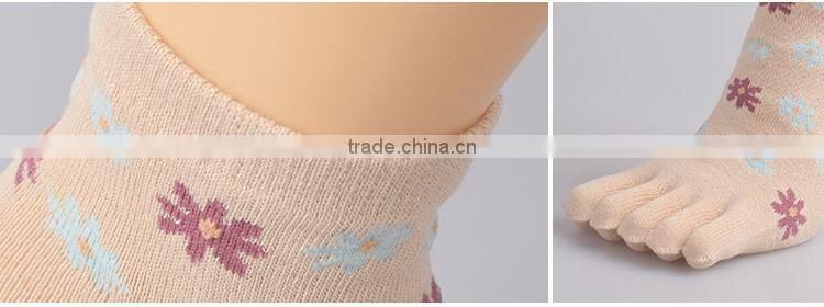 flower knitting sock five toe finger socks woman sock