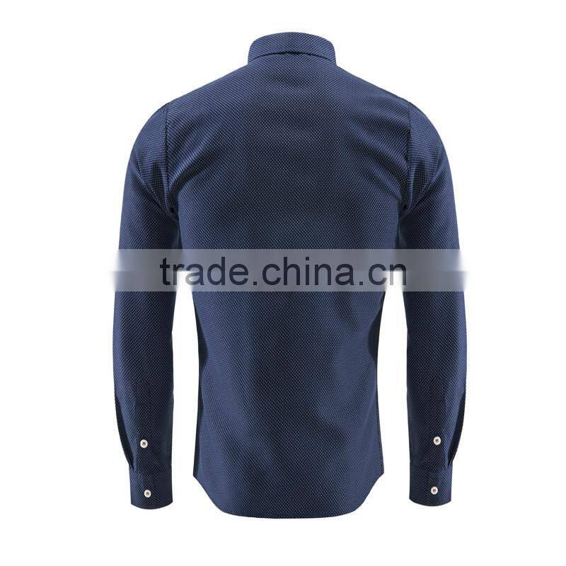 2016 Alibaba latest cotton dot long sleeve slim fit sweater shirt for cheap oem