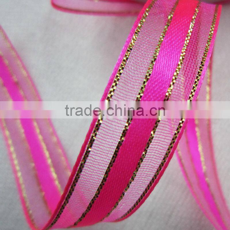 Soft Sheer Ribbon With Metallic Edge