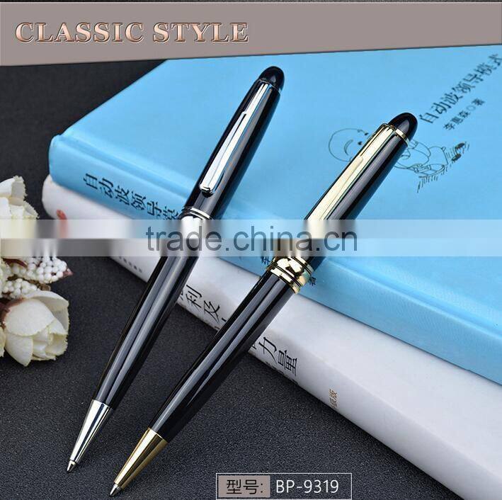 high quality laser Logo heavy ballpoint twist business metal pen box gift set