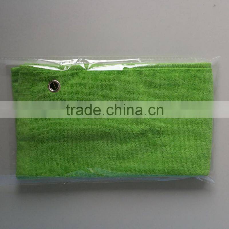 100% cottom tri-folds customized embroidery terry velour golf towels