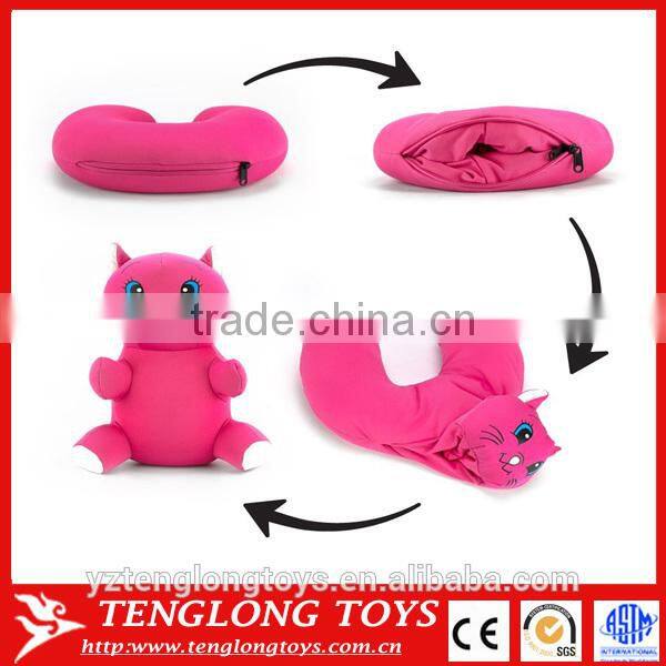 EN71 Approval plush inflatable decorative round shape throw pillow