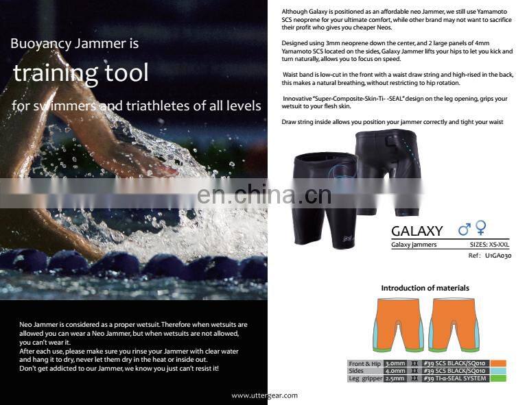 2017 New design Yamamoto neoprene triathlon swimming jammers, swim wear with buoyancy and neoprene swim pants