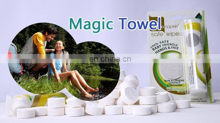alibaba wholesale Restaurant Magic Compressed Coin Tissue Tablet Compressed Napkin