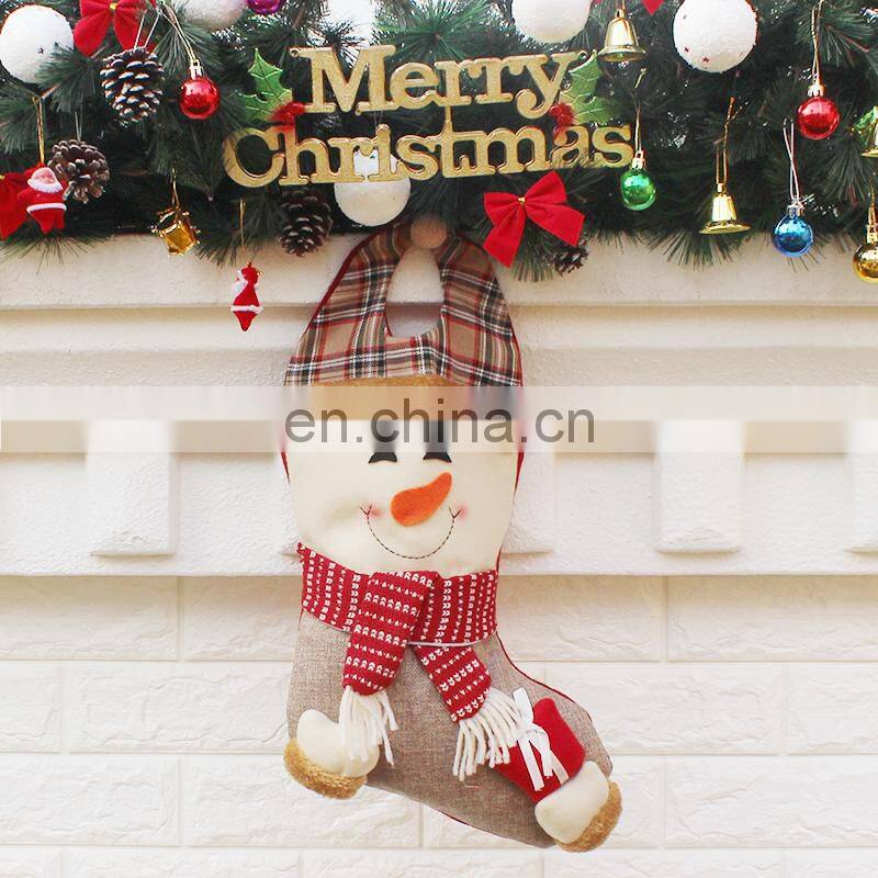 Party Christmas Decoration Smile Santa Claus Snowman Elk Stocking