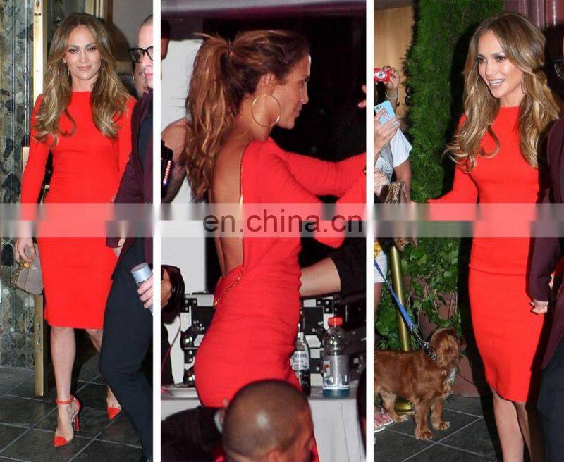 long sleeve backless zipper open party dress sexy zipper dress