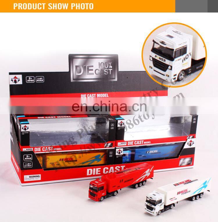 New Design1:87 metal toy truck and trailer 12pcs/display box