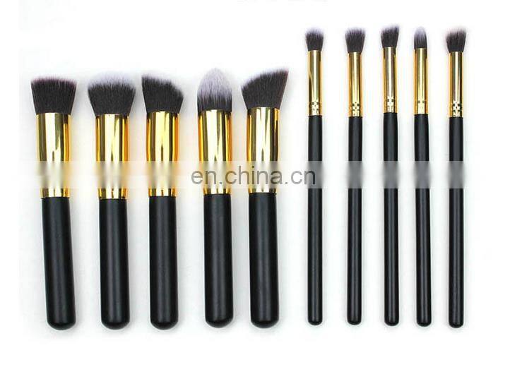 Hot selling wholesale 10 makeup brush set ten make-up brush kit colour makeup tools 5 big m 5 small brush