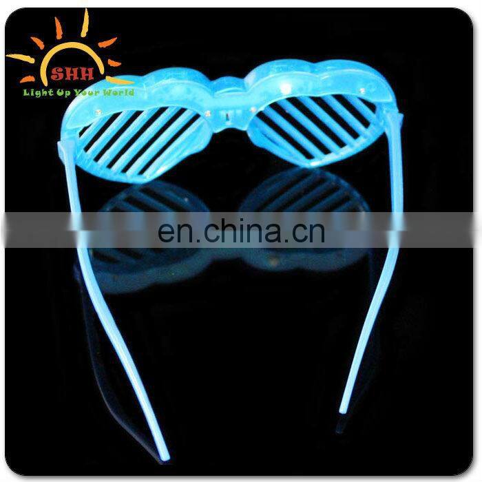 heart shape shutter sunglasses/LED shutter glasses for girl/flashing light glasses