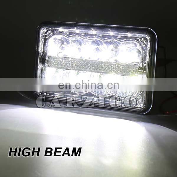 CZG-4624 for Traillers Trucks 6x4 inch 24w led head lamp with hi/low spot beam black for heavy duty 4X6 inch led head light