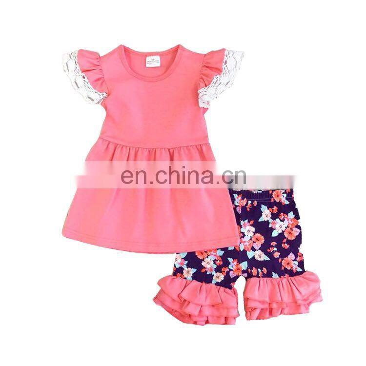 Ruffle designer children's clothing wholesale stripe baby clothes china