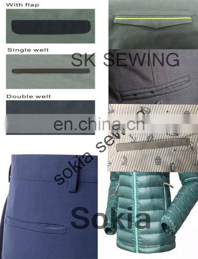 laser cutting industrial automatic pocket welting sewing machine for trouser