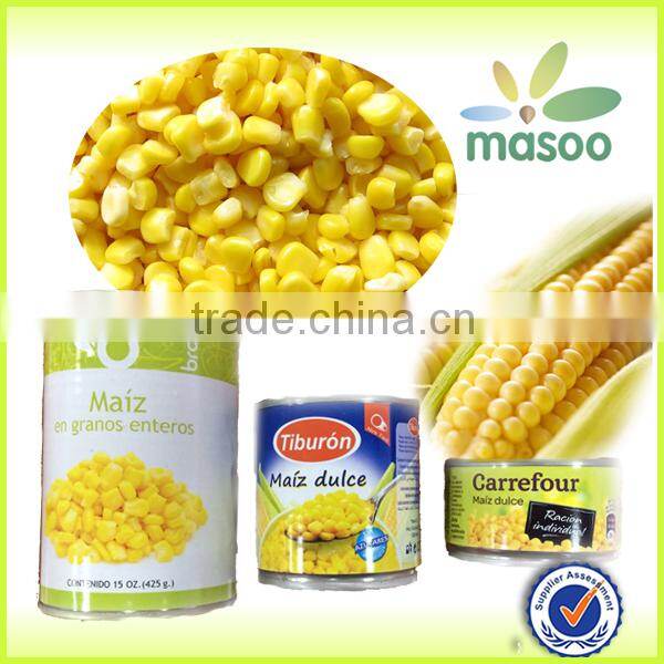 Wholesale cheap price canned sweet corn, 425 g