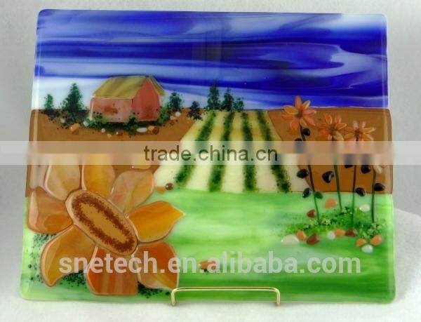 fused glass as interior wall or ceiling decoration