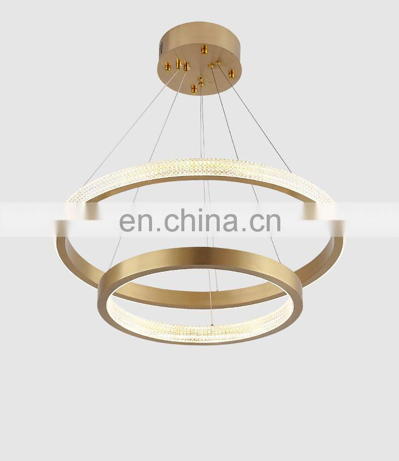 Modern Pendant Lamp Ring Shaped Droplight Black / White Hanging Wire Chandelier Lighting