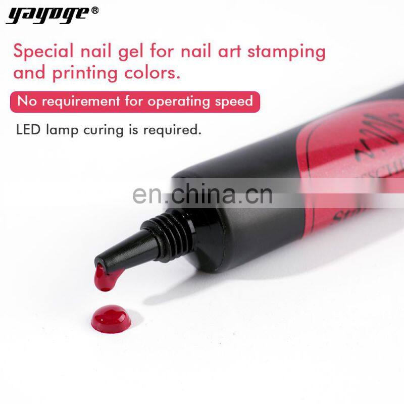 Private label 12 colors 8g nail art stamp gel nail polish semi permanent uv led stamping gel for wholesale