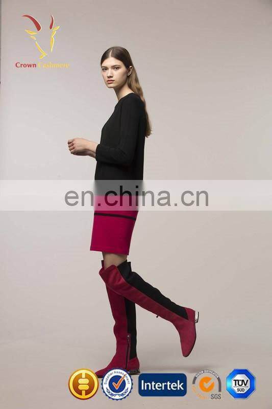 New Design Ladies Cashmere Dress for Winter Long Sweater