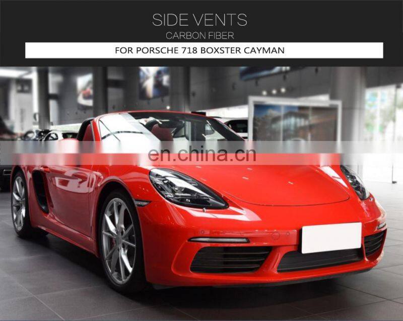 Carbon Fiber Rear Fender Door Vents for Porsche 718 Boxster Cayman 2016-2018