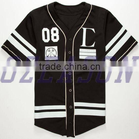 Button Down Baseball Jersey Shirts,Cheap Wholesale Plain Baseball T Shirt