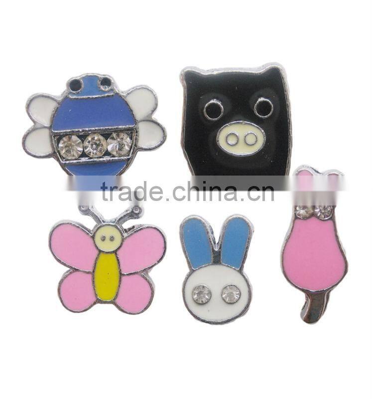 2015 zinc alloy jewelry pig slide jewelry beads 8mm slide charm