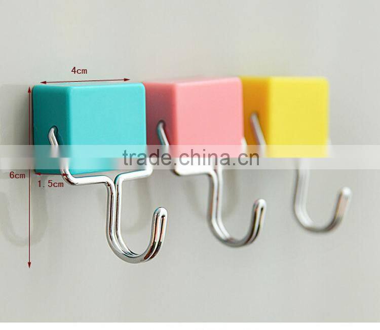Powerhouse Yellow Pink Blue Color Metal Door Magnet Hook