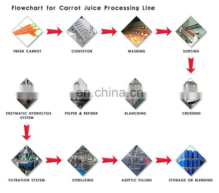 Vegetable and food carrot juice processing machine production line