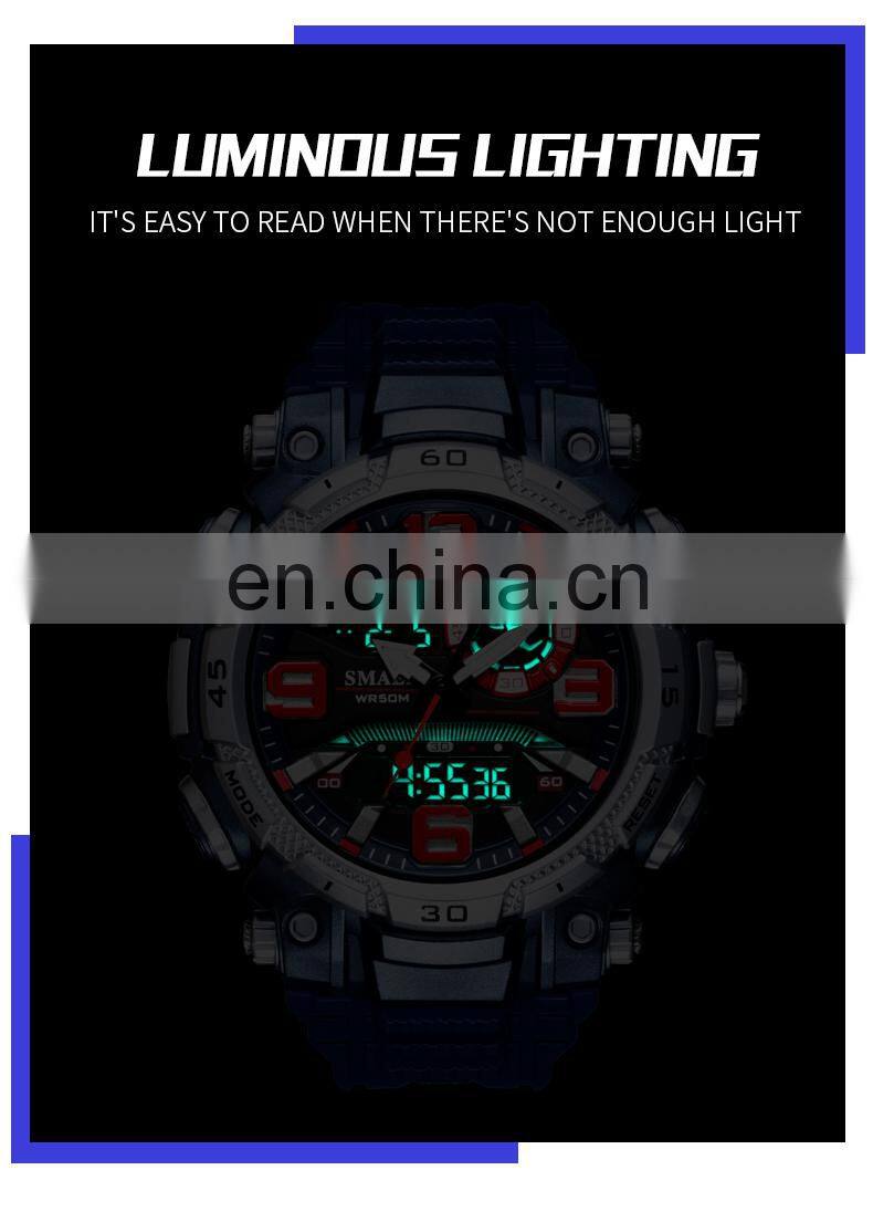 SMAEL1921 Quartz Watch Men Watch Waterproof Stopwatch LED Watches Male Clock Sport Men Digital Wristwatch