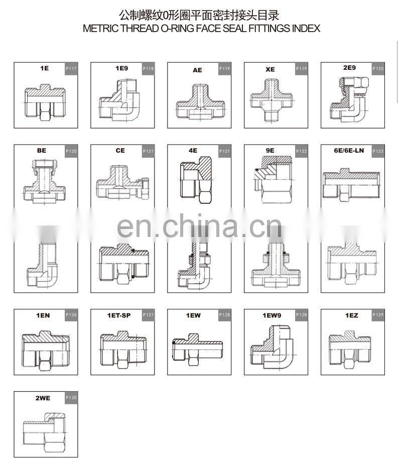 1CM  Metric Thread Male 60 degree Cone Seat Straight hydraulic Fitting For Pipe Seal Connection