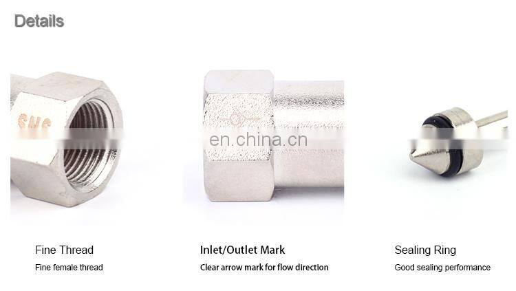 New design SNS CV Series Nickel-Plated Brass Check Valve screw thread One Way Non Return Valve