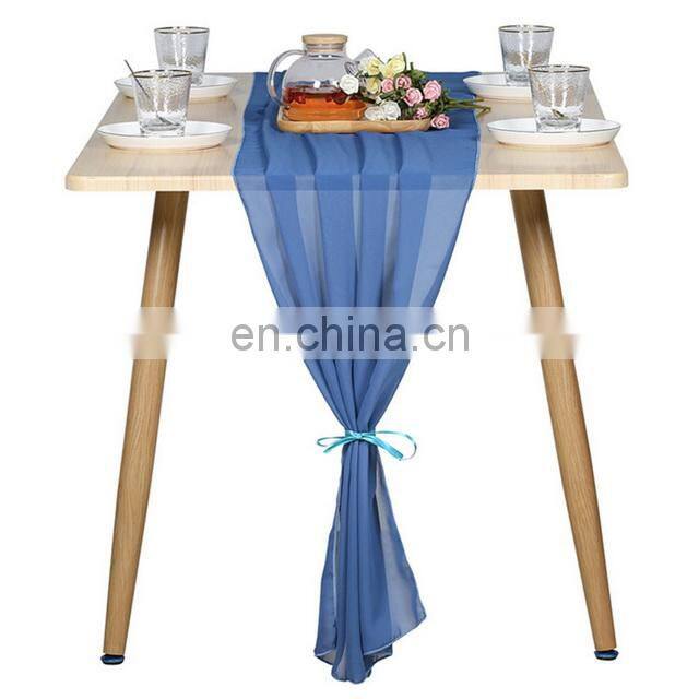 Amazon Best Seller Romantic Wedding Gauze 100D Chiffon Table Runner In Different Colors