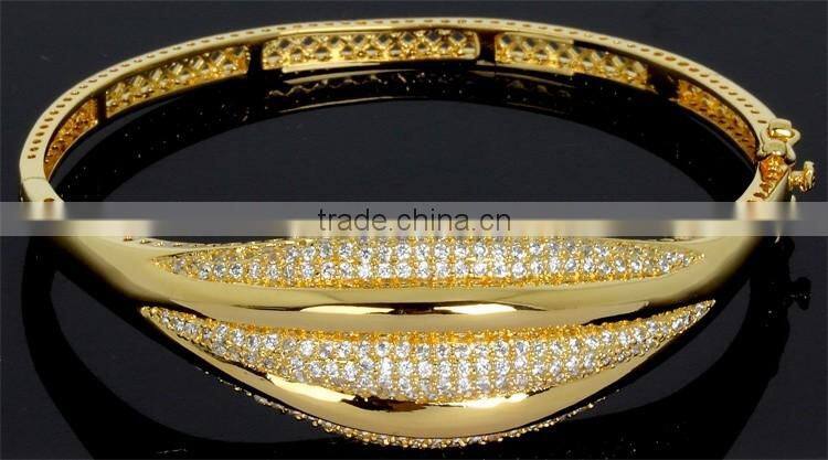 Brass Bracelet Luxury Wedding Gift Romantic Women Marriage Bangle Jewelry Gold