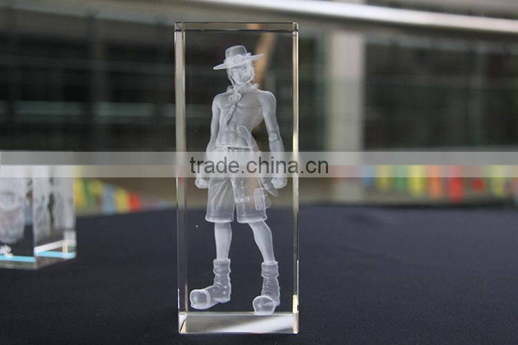 3D Laser engraving Cartoon character image logo Crystal Decoration