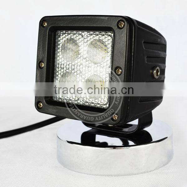 Square flood beam 12W led work light