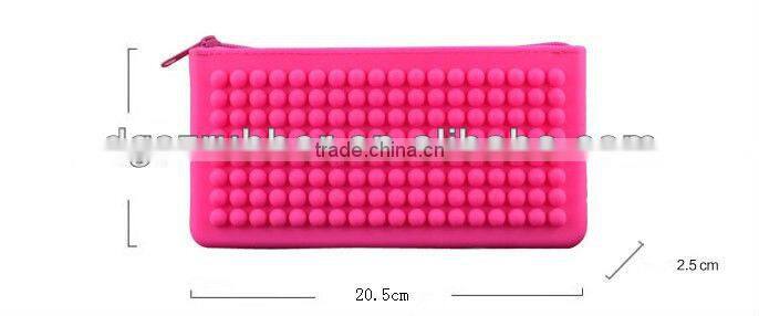 Beautiful silicone candy cosmetic pouches bag with zipper and beaded design
