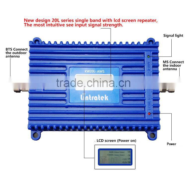 UMTS signal repeater AWS mobile signal booster 1700/2100mhz signal amplifier with Lcd display for home&office