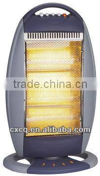 4heat settings 1600W wide angle oscillation function safety tip over swtich electric halogen heater for homes