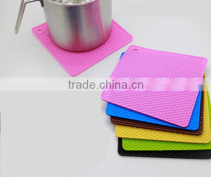 2015 Custom honeycomb shaped Silicone mat/kitchen silicon mats