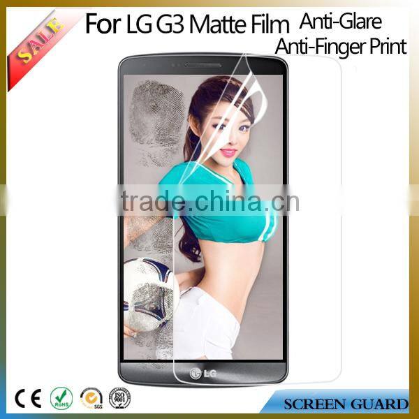 Stylish matte cell phone screen protector PET film for LG G3