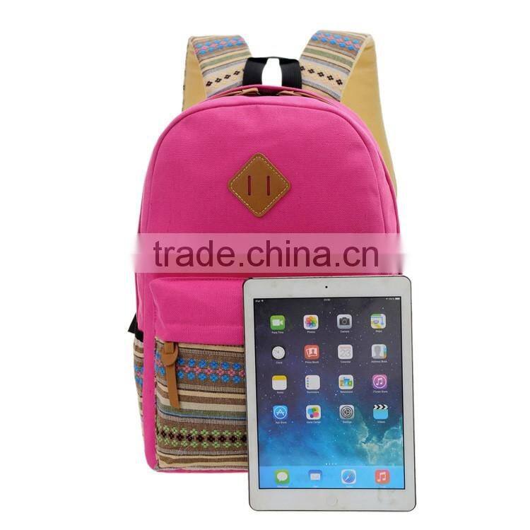 New Design High Middle Class Student Teens Canvas School Bag