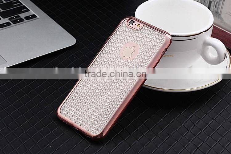 Luxury Glitter Soft TPU Electroplating Case Cover For Apple iPhone 6S / iPhone 6S Plus Rose Gold