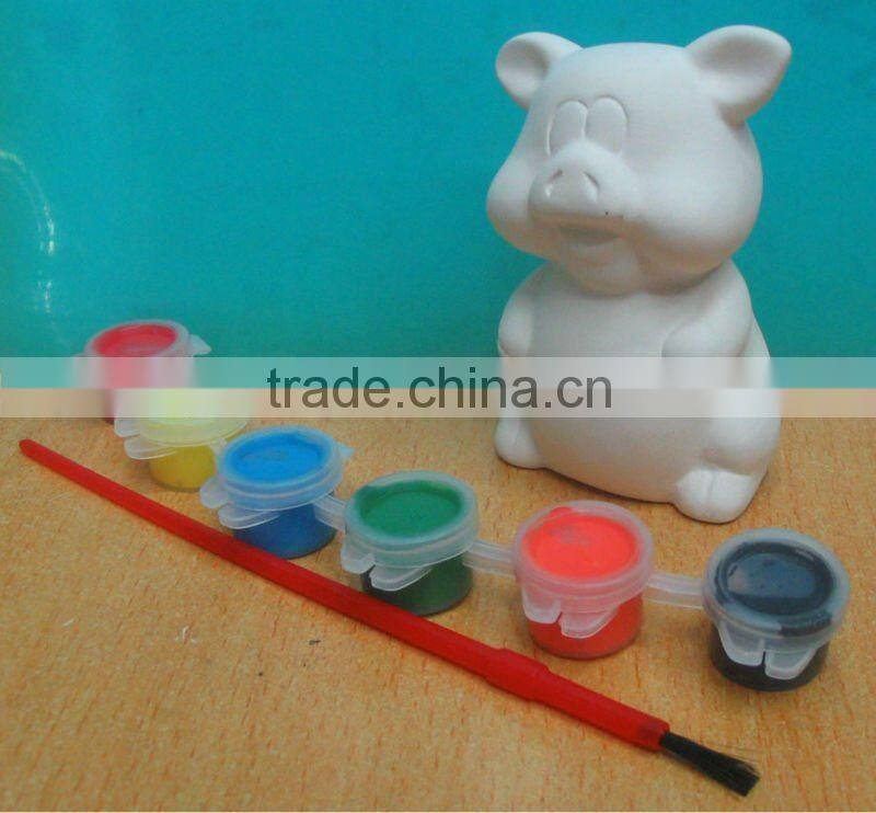 Kids diy ceramic dolomite car paint color with brush