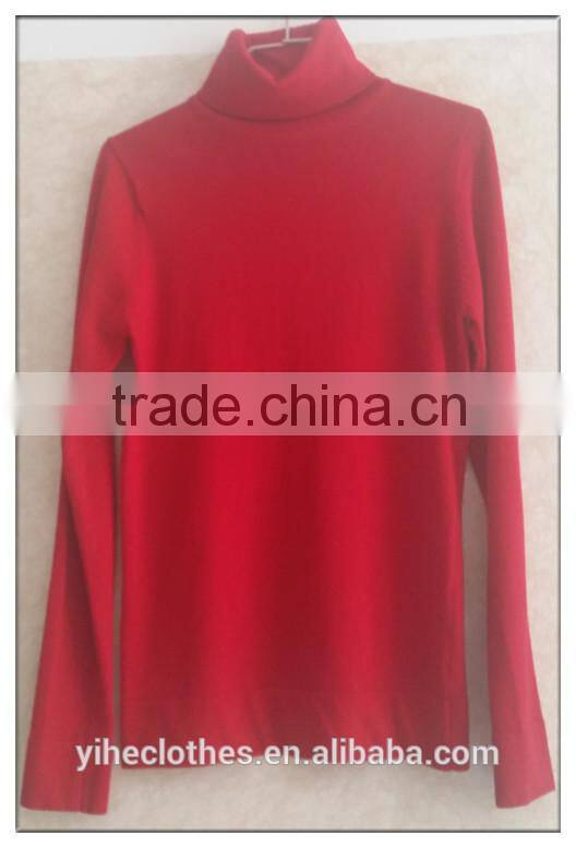Fashion turtleneck knitting wear long sleeve sweater for women