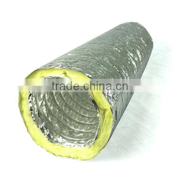 Double Layer Polyester Fiberglass Aluminum Flexible Air Duct for HVAC Systems