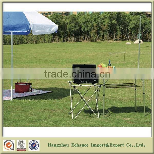 Carry case aluminium folding picnic table with BBQ grill holder Best sell Norway