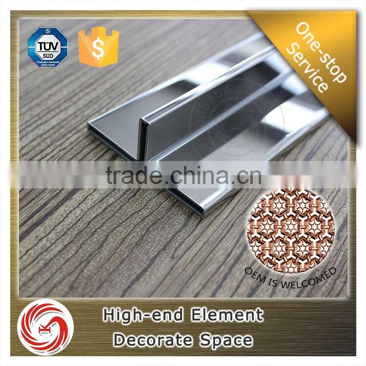 Stainless steel floor transition profiles metal expansion joints for Marble edge